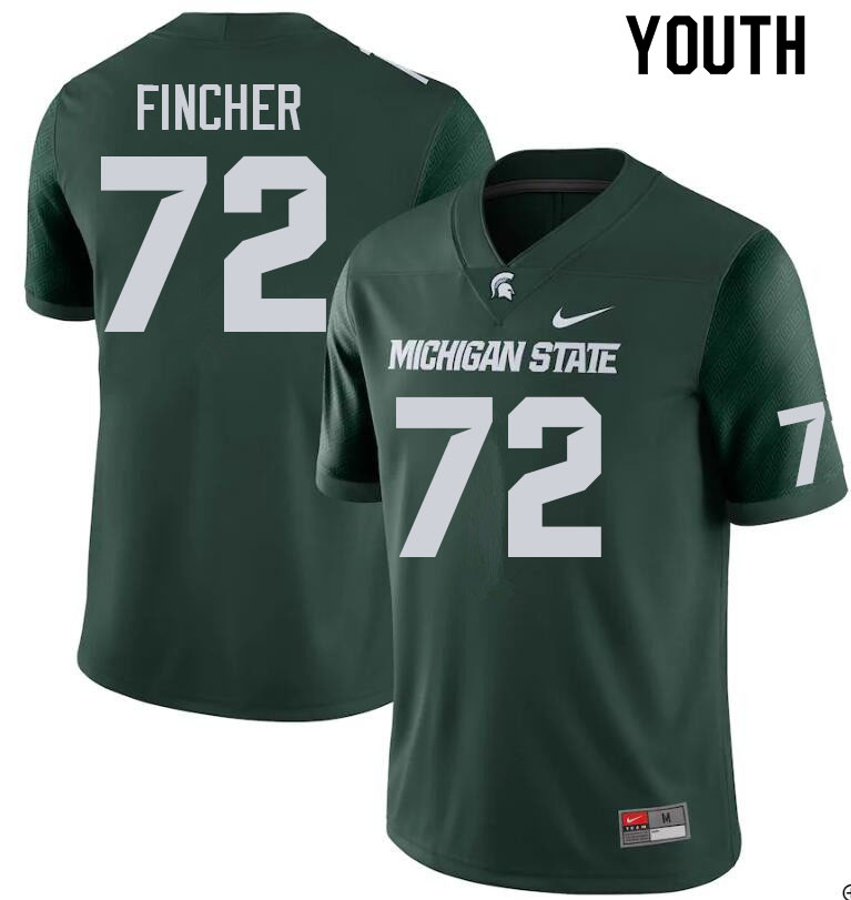 Youth #72 Dallas Fincher Michigan State Spartans College Football Jerseys Sale-Green